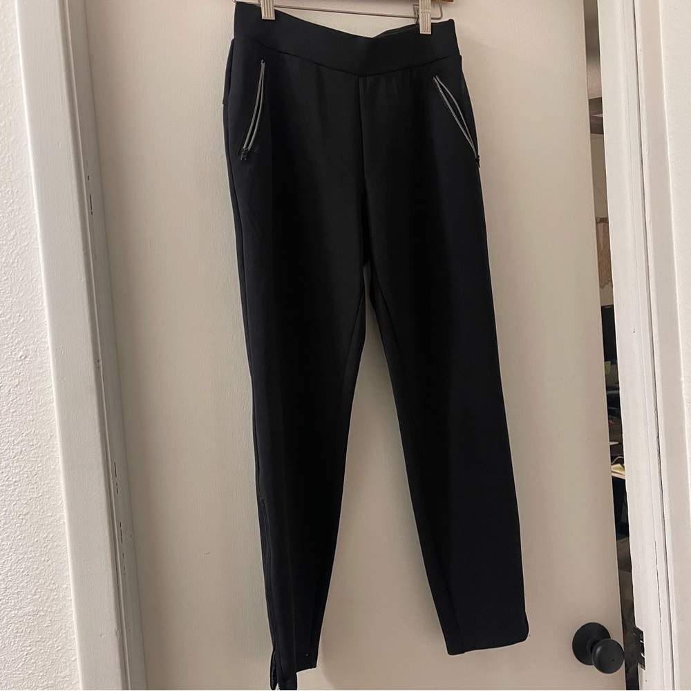 Black Jogger Pants with Zipper Details